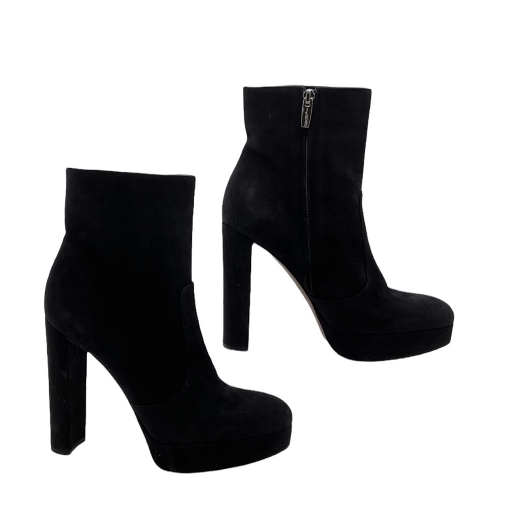 Gianvito Rossi Suede Brook Platform Ankle Boots. Black. Size EU 39 US 9